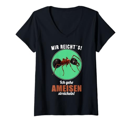 Damen Ameisen Ameise T-Shirt mit V-Ausschnitt von Ameisen Ameise Tier Shop