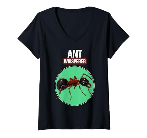 Damen Ameisen Ameise T-Shirt mit V-Ausschnitt von Ameisen Ameise Tier Shop