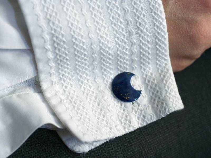 Manschettenknöpfe «Galileo» - Silber Mit Emaille, Handarbeit, Schmuckmanufaktur Amelang&lietz von AmelangLietz