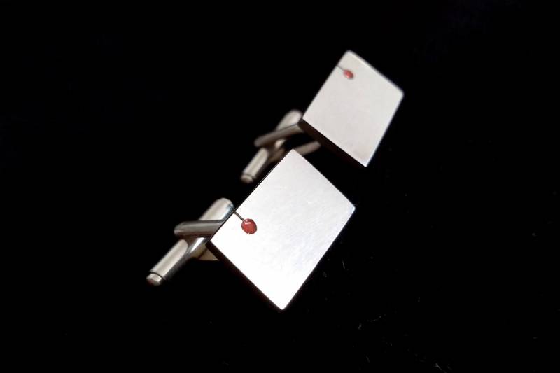 Manschettenknöpfe «Signum» - Silber Mit Emaille, Handarbeit, Schmuckmanufaktur Amelang&lietz von AmelangLietz