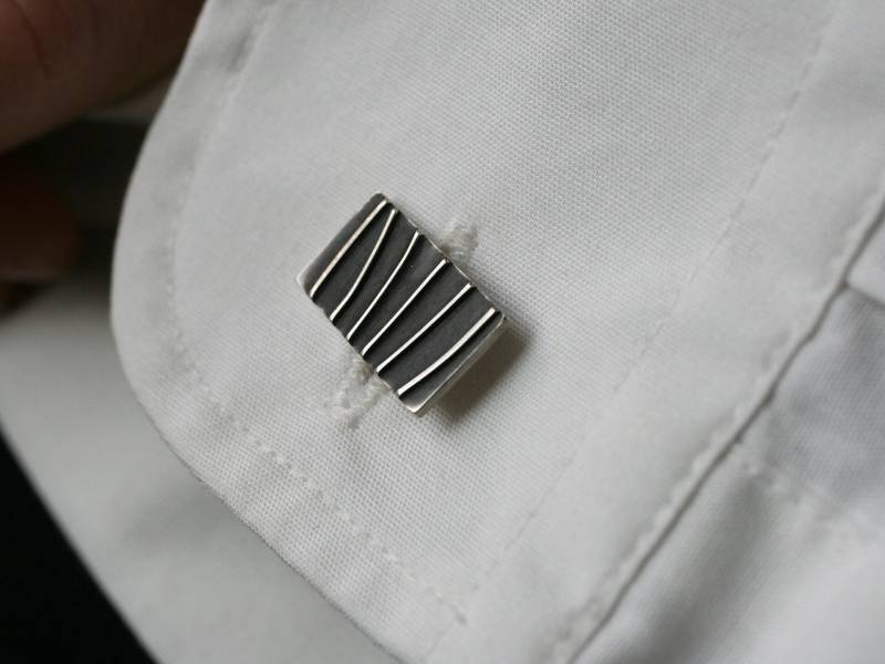 Manschettenknöpfe «strichleiter» - Silber, Handarbeit, Schmuckmanufaktur Amelang&lietz von AmelangLietz