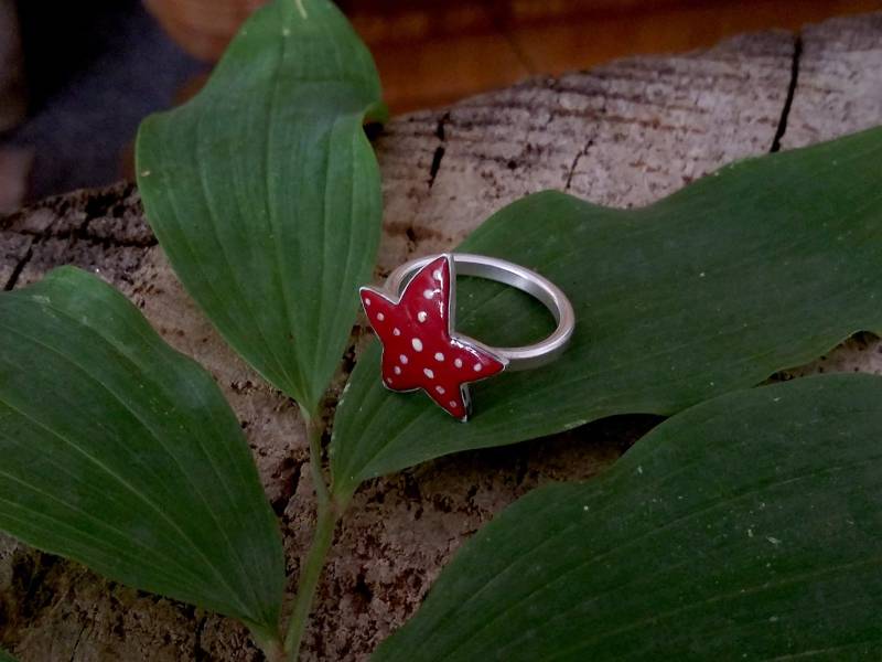 Ring «Seestern» - Silber Mit Emaille. Seestern-Motiv Handarbeit, Schmuckmanufaktur Amelang&lietz von AmelangLietz