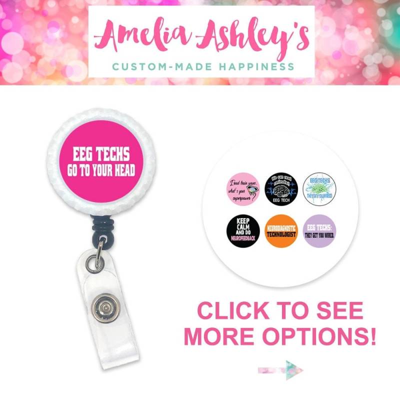 Eeg Tech Badge Reels, Neurologe Halter, Neuro-Namensschild Pull, Neurologie Staff Geschenk, Gehirn-Abzeichen-Clip, Neurologie, Neuro-Tech von AmeliaAshleys