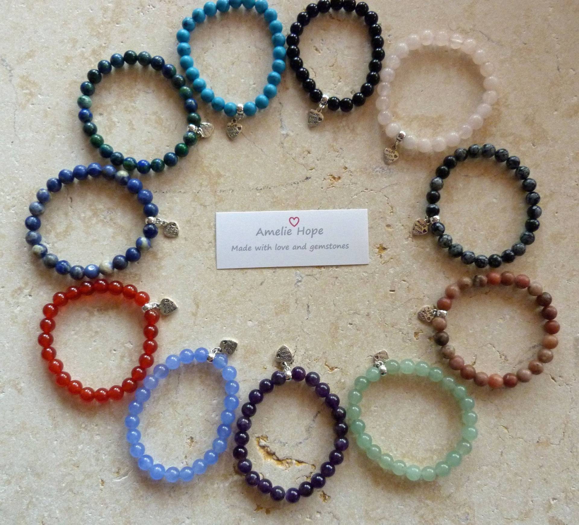 Edelstein Kristall Heilstein Sternzeichen Armbänder Power Bead Edelstein Kristall Heilstein Sternzeichen Armbänder Power Bead von AmelieHopeCrystals