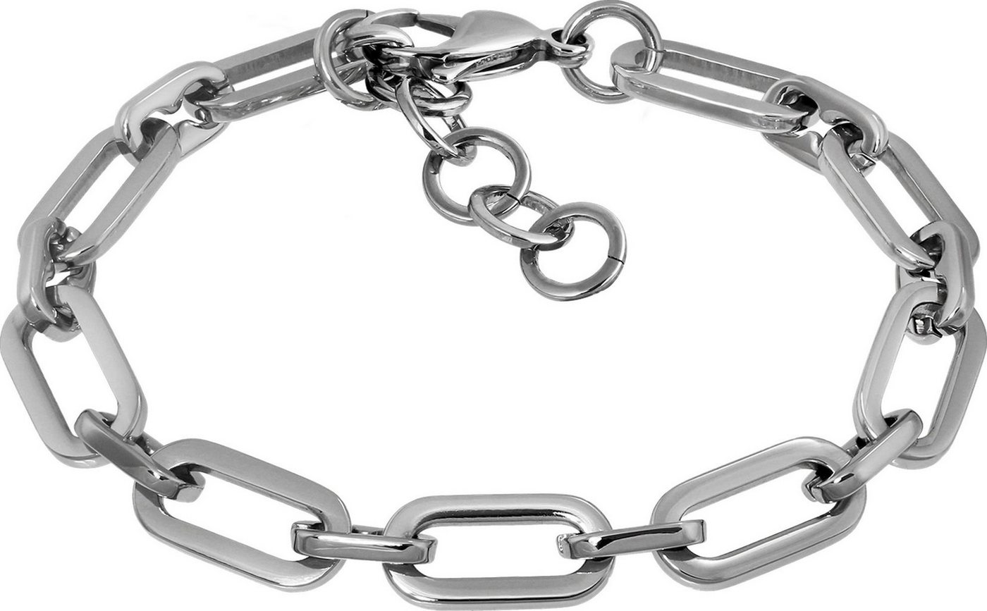 Amello Edelstahlarmband Amello Oval Damen Armband 18,5-22cm silber (Armband), Damen, Herren Armband (Oveal) ca. 18,5cm bis 22cm, Edelstahl (Stainles von Amello