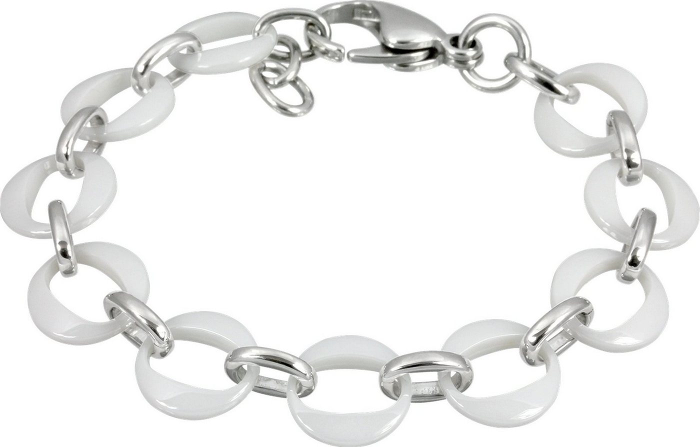 Amello Edelstahlarmband Amello Ringe Armband silber weiß (Armband), Armbänder für Damen Edelstahl (Stainless Steel) von Amello