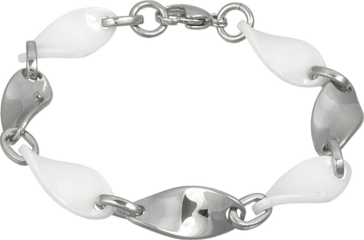 Amello Edelstahlarmband Amello Welle Armband silber weiß (Armband), Armbänder für Damen Edelstahl (Stainless Steel) von Amello
