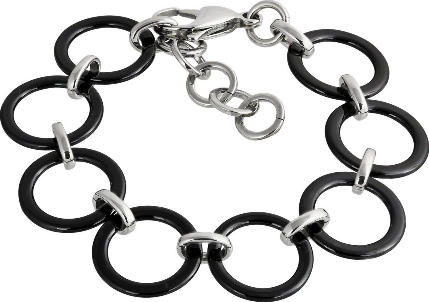 Amello Edelstahlarmband Amello Circle Armband silber schwarz (Armband), Armbänder für Damen Edelstahl (Stainless Steel) von Amello