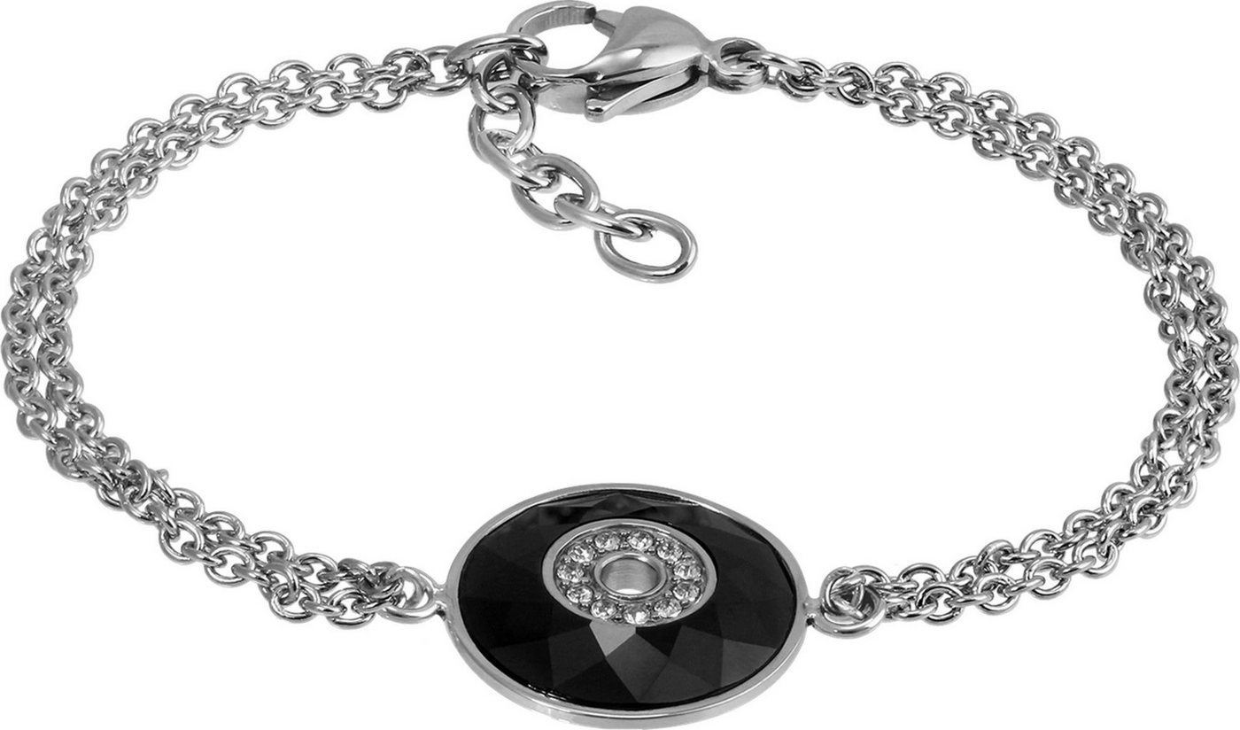 Amello Edelstahlarmband Amello Rund Armband silber schwarz (Armband), Armbänder für Damen Edelstahl (Stainless Steel) von Amello