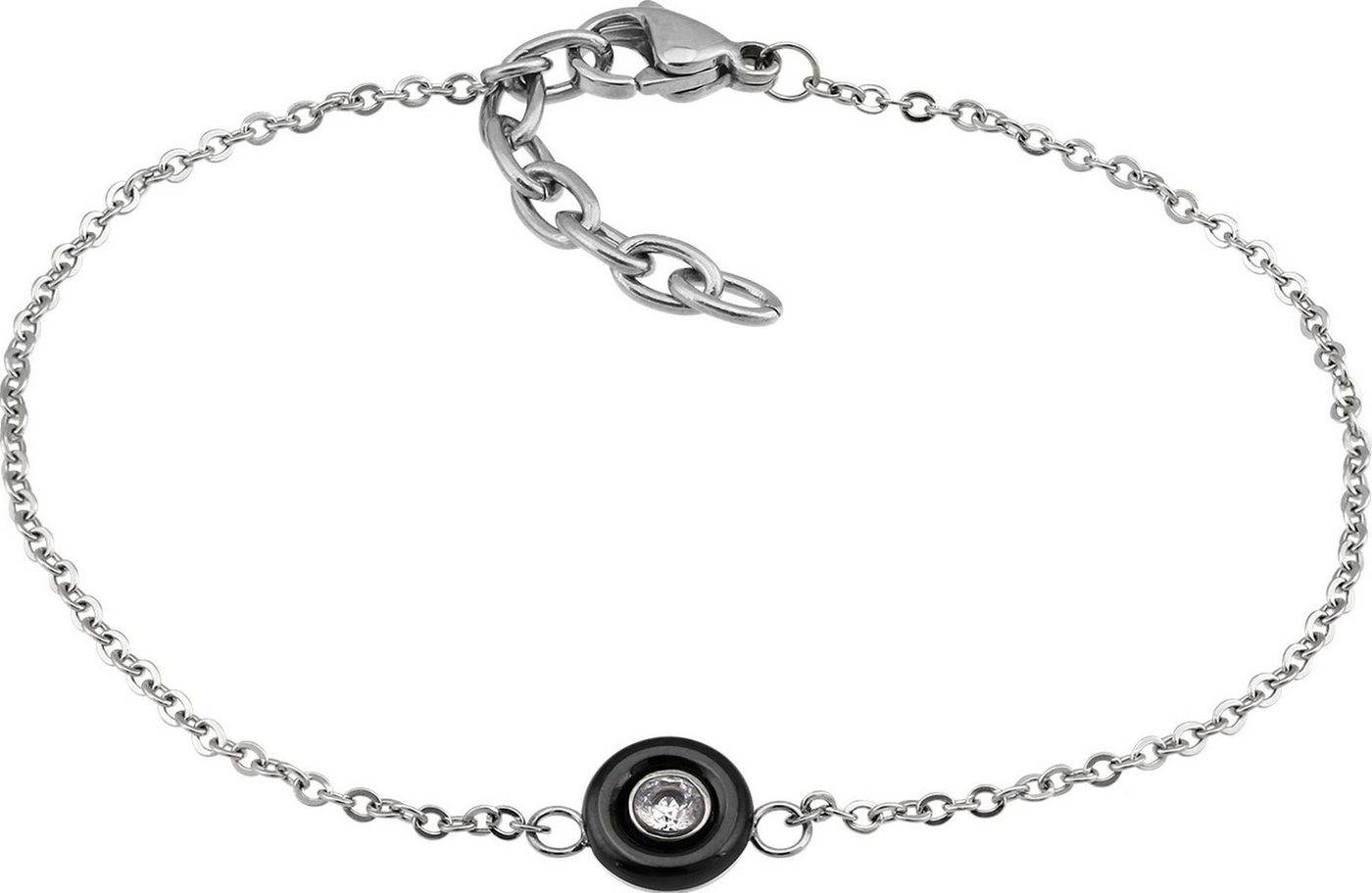 Amello Edelstahlarmband Amello Stein Armband silber schwarz (Armband), Armbänder für Damen Edelstahl (Stainless Steel) von Amello