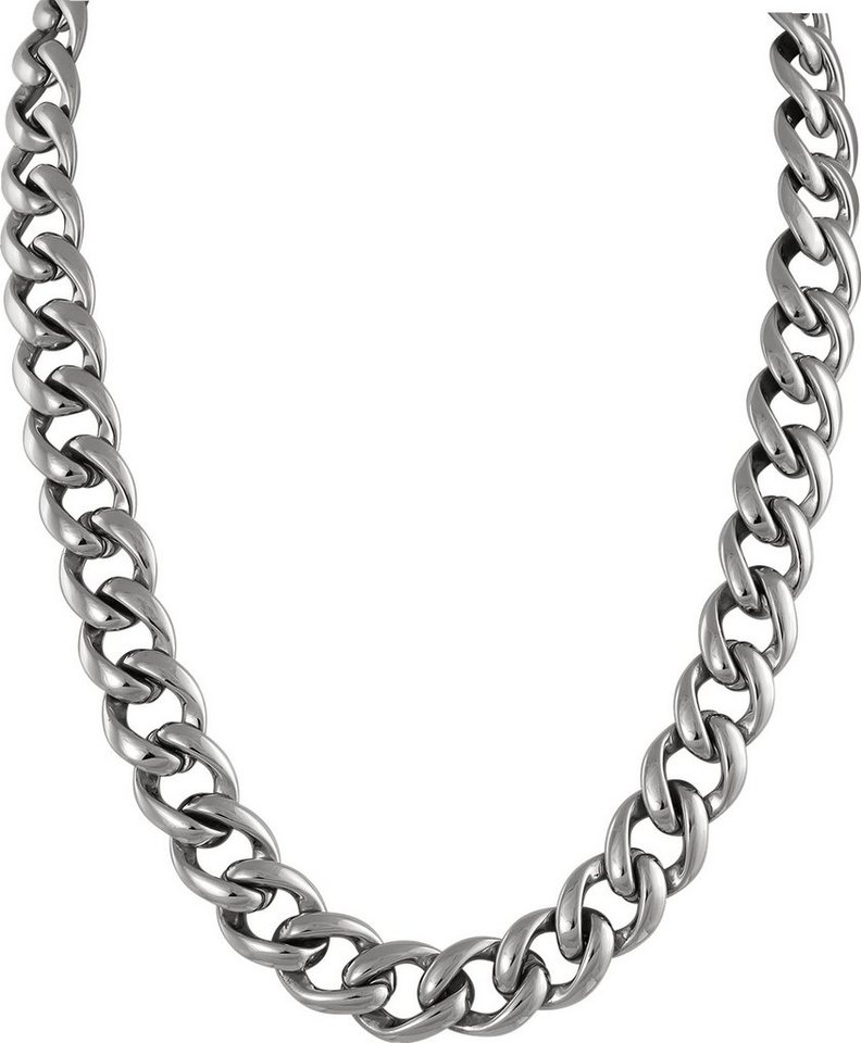 Amello Edelstahlkette Amello Panzer Halskette silber glänzend (Halskette), Damen Halsketten (Panzer) aus Edelstahl (Stainless Steel) von Amello