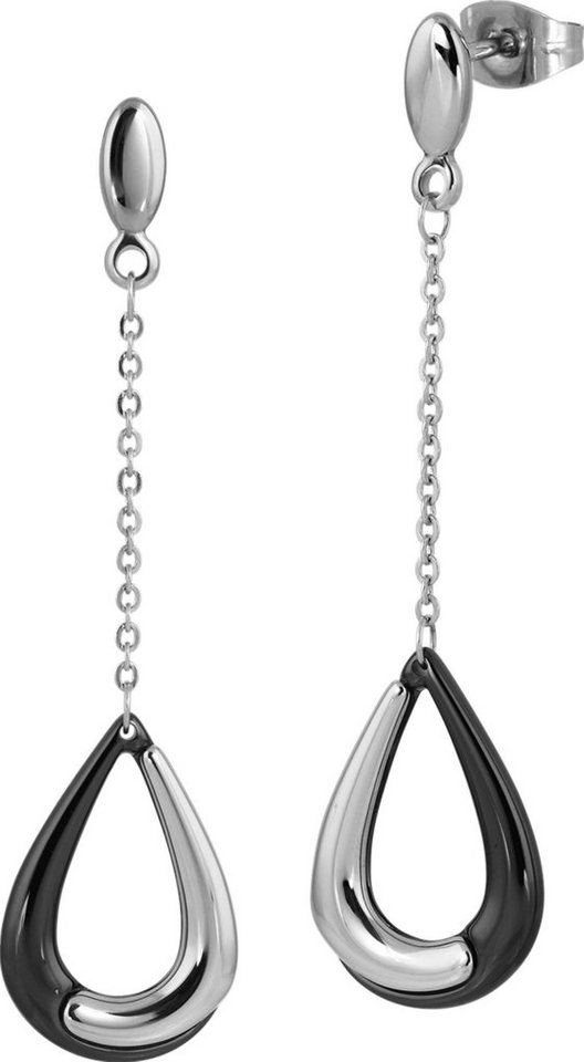 Amello Paar Ohrhänger Amello Ohrringe Edelstahl Keramik (Ohrhänger), Damen Ohrhänger Tropfen Edelstahl (Stainless Steel), in silberfarben von Amello