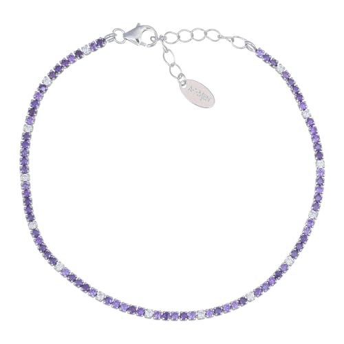 Amen 925 Silver women's tennis bracelet with lilac and white zircons BT1BLIB17 von Amen
