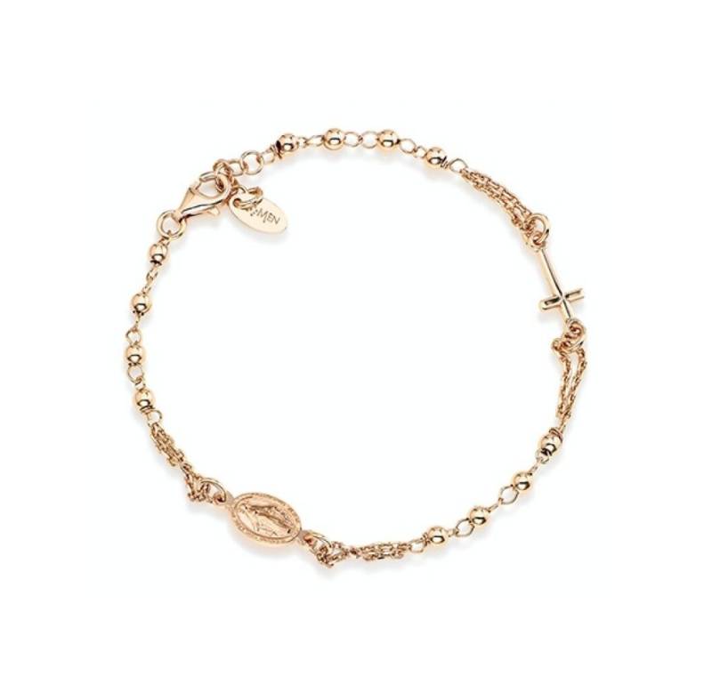 Amen Armband Rosary BROR3 Pink Gold Plated Silver Bracelet von Amen