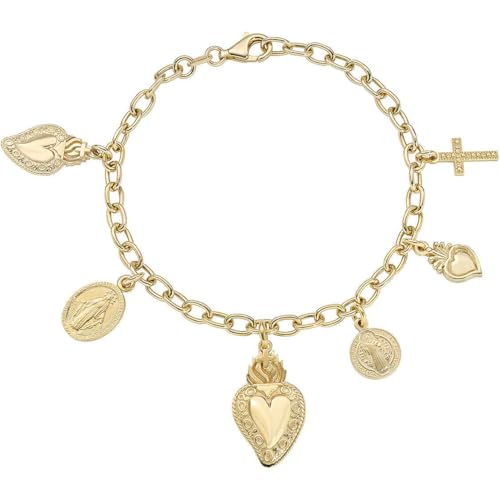 Amen Armband mit Charms Anhänger Damen Silber 925 Schmuck Heiliges Herz Trendy Code BRSCMG von Amen