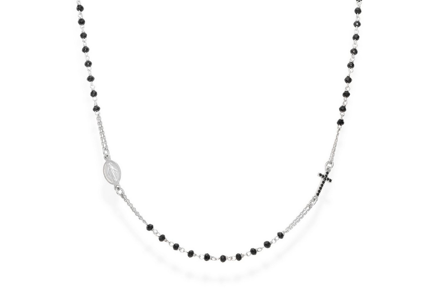 Amen Kreuzkette Kette black crystals Zirkonia Damen von Amen