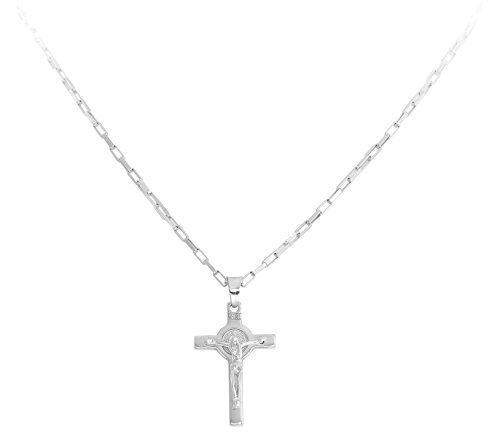 Halskette Kreuz Ag925, Farbe: rhodiniert – AMEN Collection von Amen