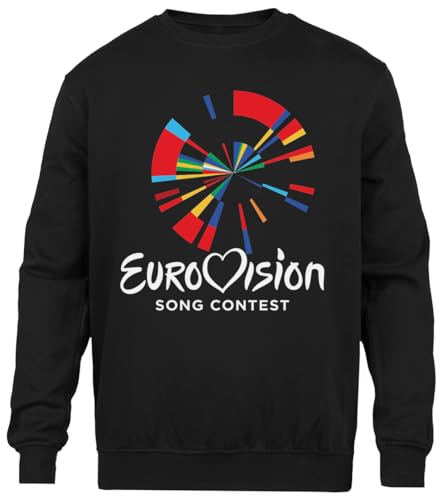 Ameretee Eurovision Song Contest Schlichter Schwarzer Pullover Unisex Mit Rundhalsausschnitt von Ameretee