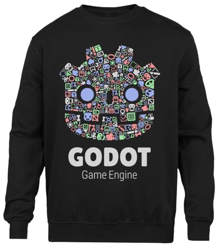 Ameretee Godot Nodes Schlichter Schwarzer Pullover Unisex Mit Rundhalsausschnitt von Ameretee