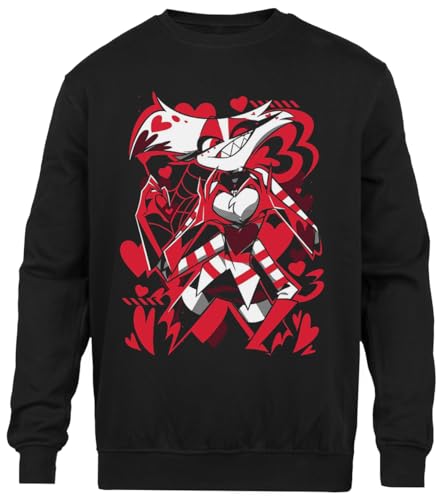 Ameretee Hazbin Hotel Angel Dust Schlichter Schwarzer Pullover Unisex Mit Rundhalsausschnitt von Ameretee