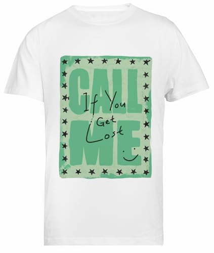 Call Me If You're Lost Männliches Weißes T-Shirt Mit Regulären Kurzen Ärmeln von Ameretee
