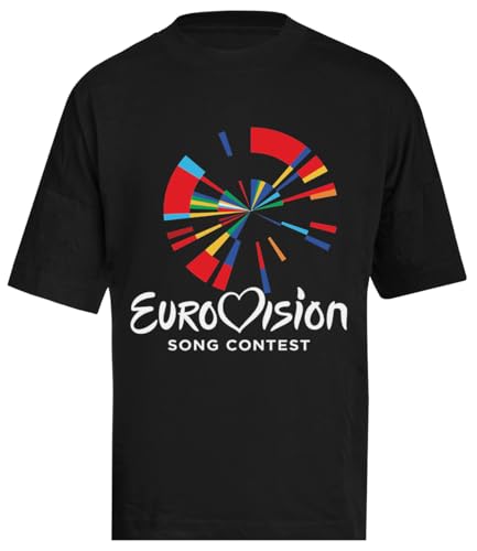 Eurovision Song Contest Schwarzes Unisex-Baggy Oversize T-Shirt von Ameretee