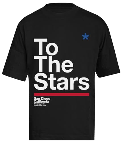 Tts to The Stars Schwarzes Unisex-Baggy Oversize T-Shirt von Ameretee