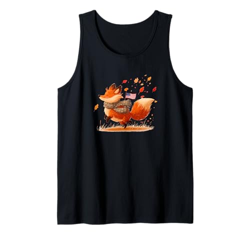 Nice Falling Leaver mit USA Fuchs Kostüm für Jungen und Mädchen Tank Top von America Fox Outfit