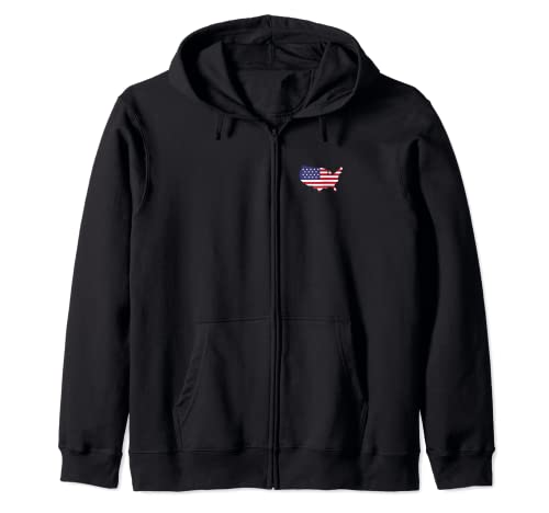 USA AMERIKA | USA LOGO | FLAGGE | ROADTRIP PATCH Kapuzenjacke von America Musclecar Stars and Stripes Burger Bier