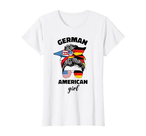 Halb deutsches und amerikanisches Deutschland USA Flagge Deutschland Mädchen T-Shirt von American And German Dutch Girl Designs Co.