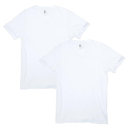 American Apparel CVC T-Shirt mit V-Ausschnitt, Unisex, Stil G2006cvc, 2er-Pack, Weiß (2er-Pack), XXL von American Apparel