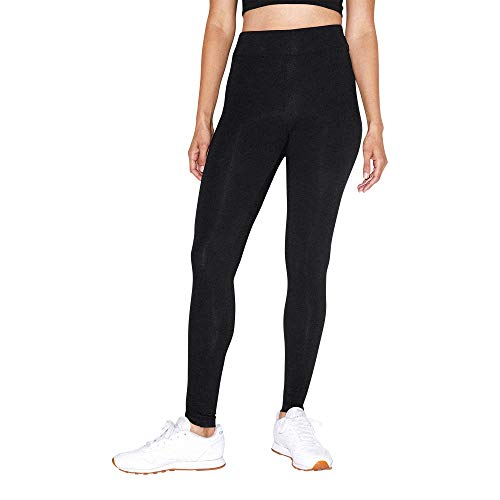 American Apparel Damen Baumwoll-Spandex-Jersey mit hoher Taille Leggings, schwarz, X-Klein von American Apparel