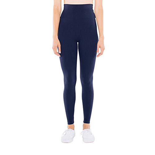 American Apparel Damen Cotton Spandex Jersey High-Waist Leggings, Navy, Klein von American Apparel