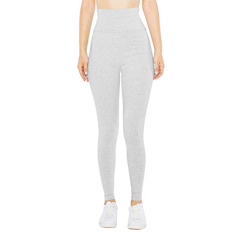 American Apparel Damen Baumwoll-Spandex-Jersey mit hoher Taille Leggings, grau meliert, Klein von American Apparel