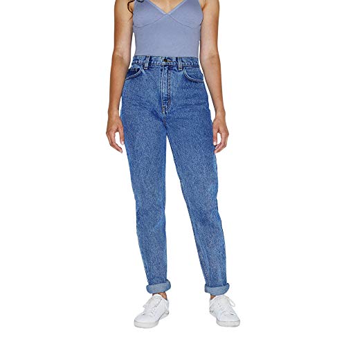 American Apparel Damen High-Waist Jeans, Mittlere Marmor-Waschung, 28W x 32L von American Apparel