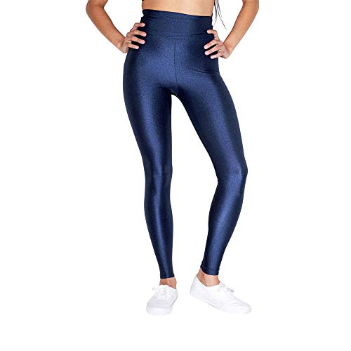 American Apparel Damen Nylon Tricot High Waist Leggings, Kobalt, Klein von American Apparel