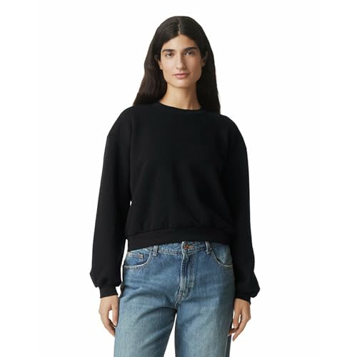 American Apparel Damen Reflex Fleece Crewneck Grf494aa Sweatshirt, Schwarz, XL von American Apparel