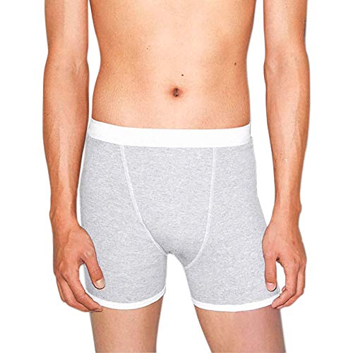 American Apparel Herren Baby Rib Boxer Brief Retroshorts, grau meliert, Large von American Apparel