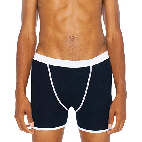 American Apparel Herren Baby Rib Boxer Brief Retroshorts, schwarz, Large von American Apparel