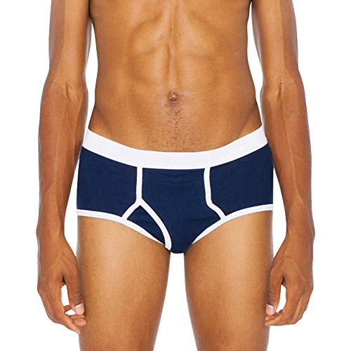 American Apparel Herren Baby Rib Brief Slip, Navy, Large von American Apparel