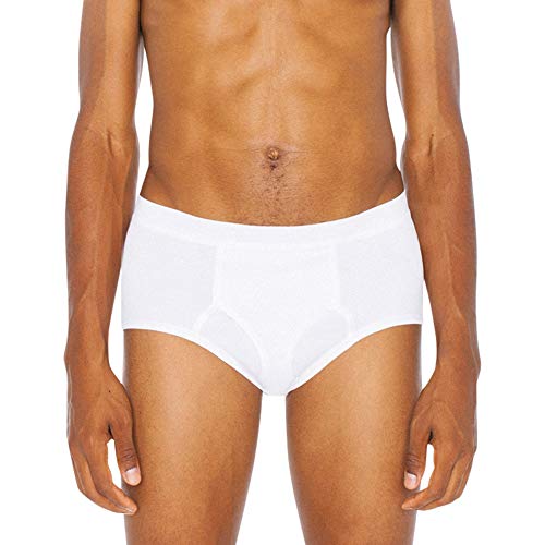 American Apparel Herren Baby Rib Brief Slip, Weiß, Large von American Apparel