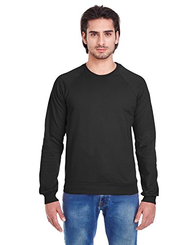 American Apparel Herren California Fleece Langarm Raglan Sweatshirt, Schwarz, L von American Apparel