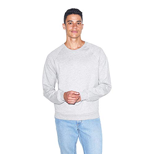 American Apparel Herren California Fleece Long Sleeve Raglan Sweatshirt, grau meliert, Large von American Apparel