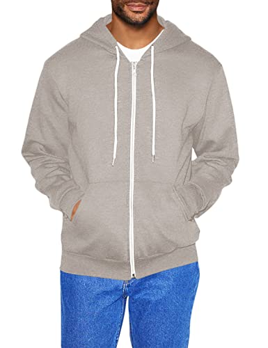 American Apparel Herren F497w, Fleece, langärmelig, mit Reißverschluss Kapuzenpullover, Zinnfarben, Medium von American Apparel