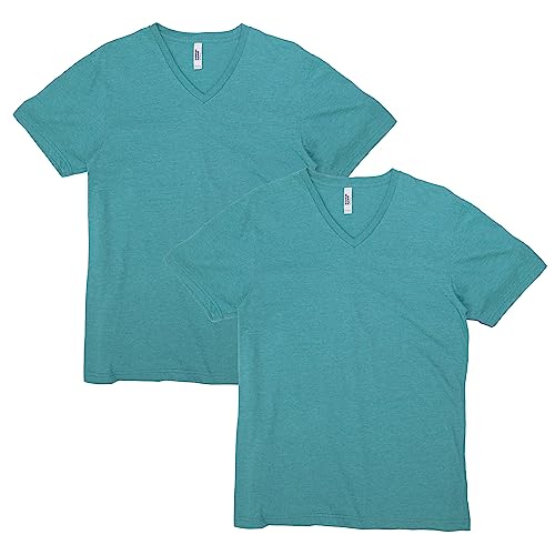 American Apparel Unisex CVC V-Neck T-Shirt, Stil G2006CVC, 2er-Pack, Heather Arctic (2er-Pack), L von American Apparel