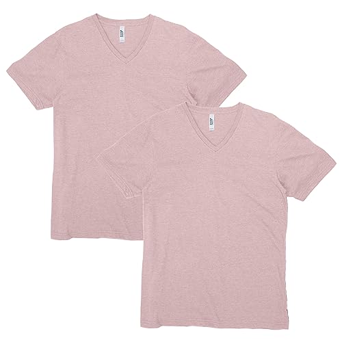 American Apparel Unisex CVC V-Neck T-Shirt, Stil G2006CVC, 2er-Pack, Heather Blush (2er-Pack), M von American Apparel