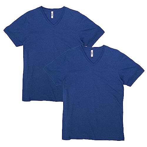 American Apparel Unisex CVC V-Neck T-Shirt, Stil G2006CVC, 2er-Pack, Heather Indigo (2er-Pack), XL von American Apparel
