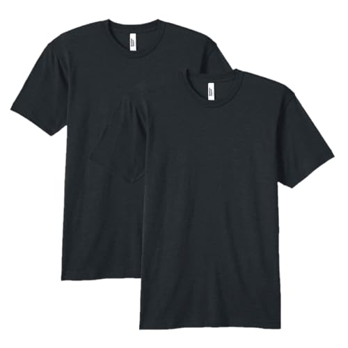 American Apparel Unisex-Erwachsene Blend Crewneck Short Sleeve Track, 2-Pack T-Shirt, Tri-Black, Groß von American Apparel