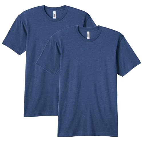 American Apparel Unisex-Erwachsene Blend Crewneck Short Sleeve Track 2er Pack T-Shirt, Tri-Indigo, L von American Apparel