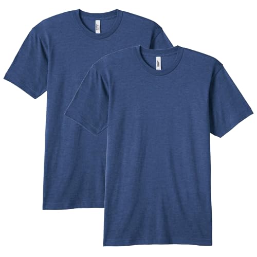 American Apparel Unisex-Erwachsene Blend Crewneck Short Sleeve Track 2er Pack T-Shirt, Tri-Indigo, Mittel von American Apparel